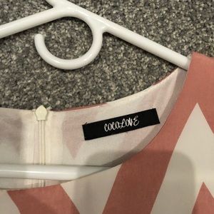 Pink and white chevron dress